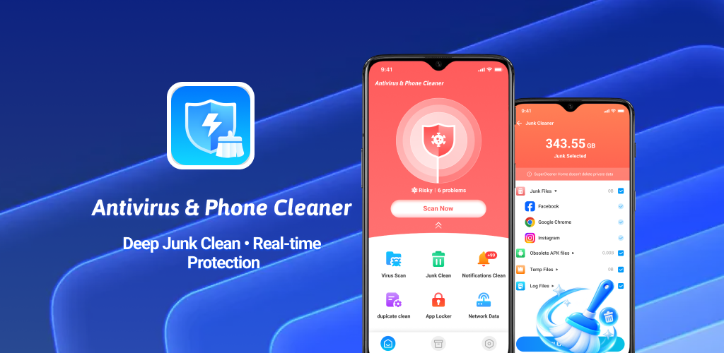 Antivirus & Phone Cleaner app dashboard